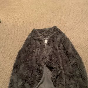 Grey fuzzy vest